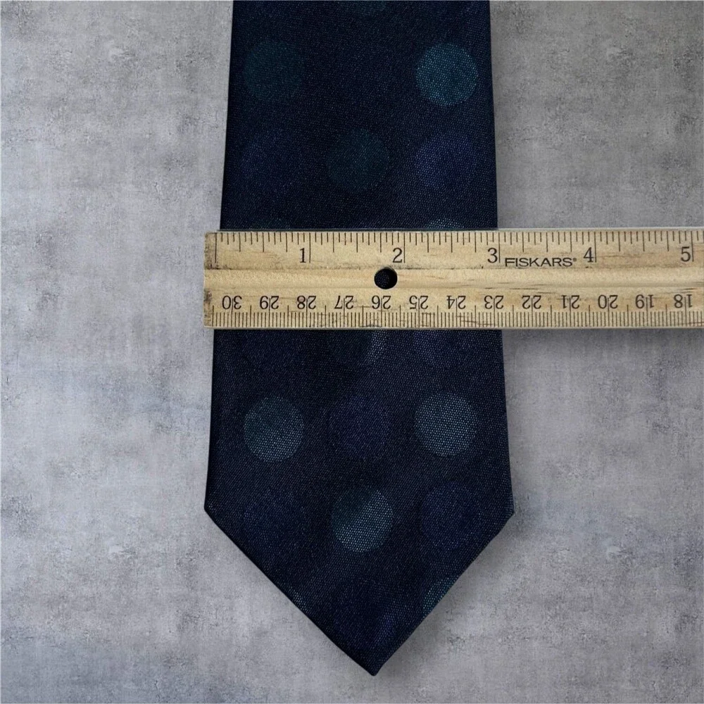 Dior Navy Blue Polka Dot Silk Tie
